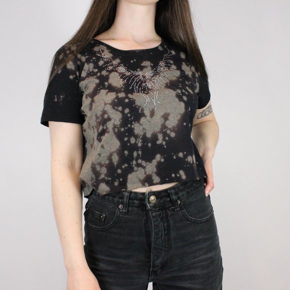 *Jerzees '2000's Style' Bleach Cropped Top - Picture 2 of 6